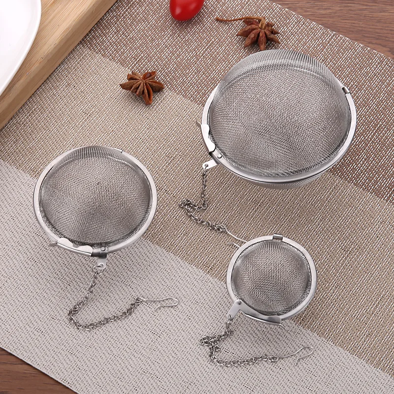 

YIBO Tea Strainer Stainless Steel Creative Spherical Tea Filter Home Kitchen Hot Pot Bottom Material Spice Filter Tool