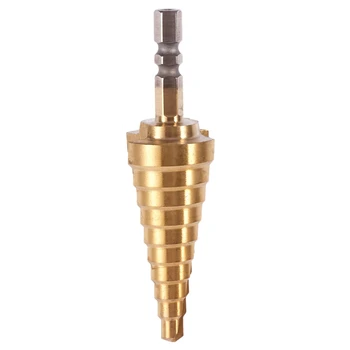 

Gold Tone Hex Shank, Titanium Coated Stepped Drill 10 6-25 mm