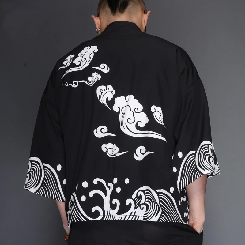 Yukata haori, мужское японское кимоно, кардиган, мужской костюм самурая, одежда, кимоно, куртка, мужское кимоно, рубашка yukata haori FZ2007