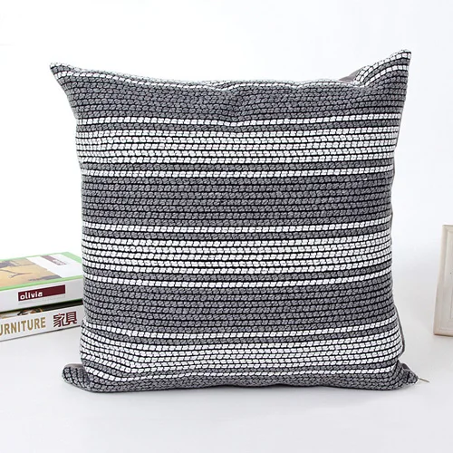 Wide Striped Knitting Cushion Cover Imitation Wool Knitted Double