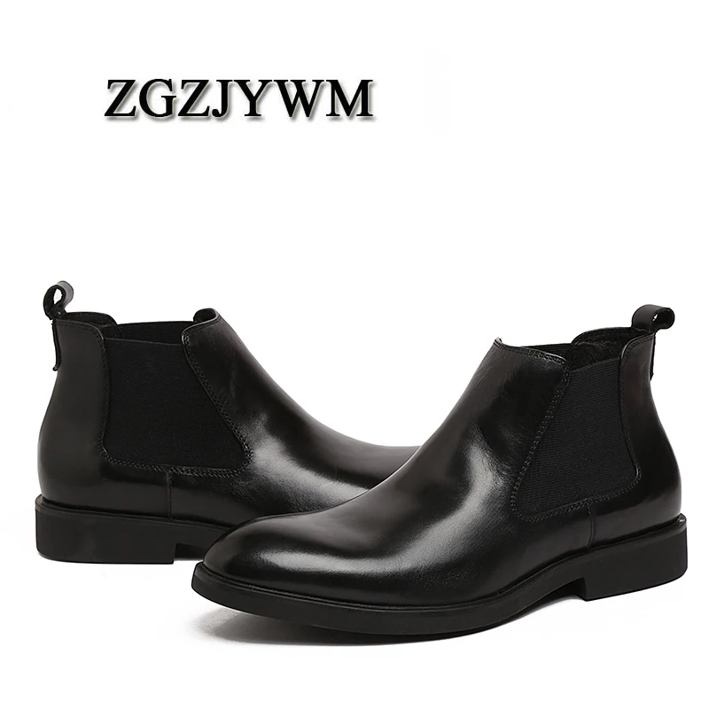 Zgzjywm Designer Winter Größe Luxus Marke 44 Stiefel Echtem Wasserdichte Ferse Mode Leder Männer red 35 Black Motorrad Schnee Aus Hohe R5wq8qf