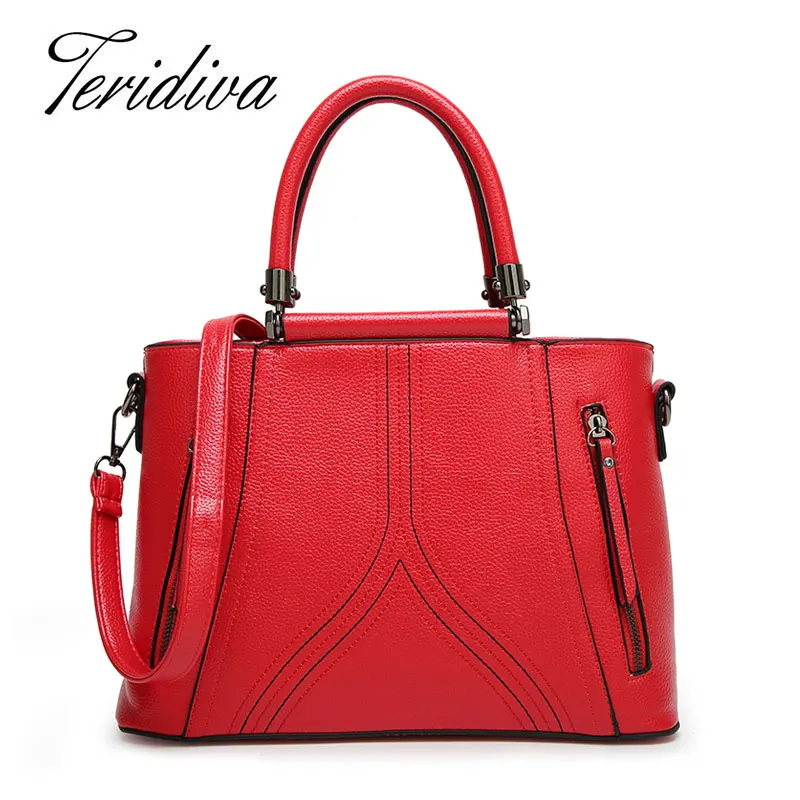 

Teridiva Brand New Designer Satchel Women Messenger Bags High Quality PU Leather Tote Bag Women's Handbags Shoulder Bag Ladies