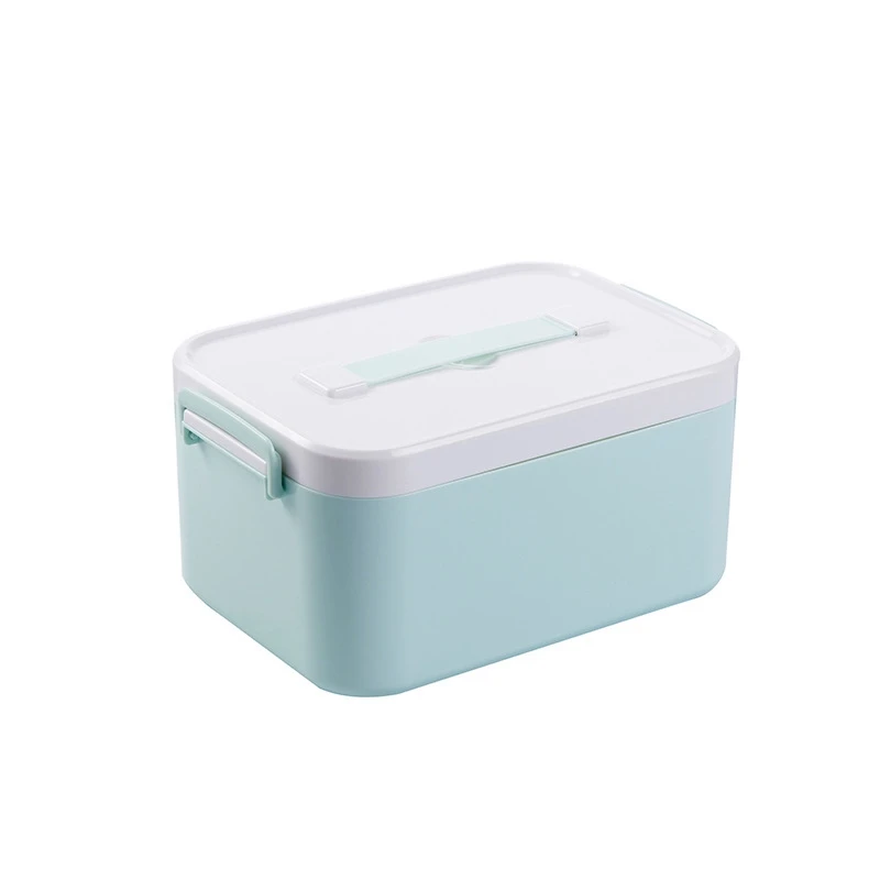 Пластиковая коробка для хранения аптечка первой помощи Медицинский Набор аптечка для лекарств коробка для таблеток многоразовый бытовой Органайзер портативный держатель для инструментов - Цвет: Green S
