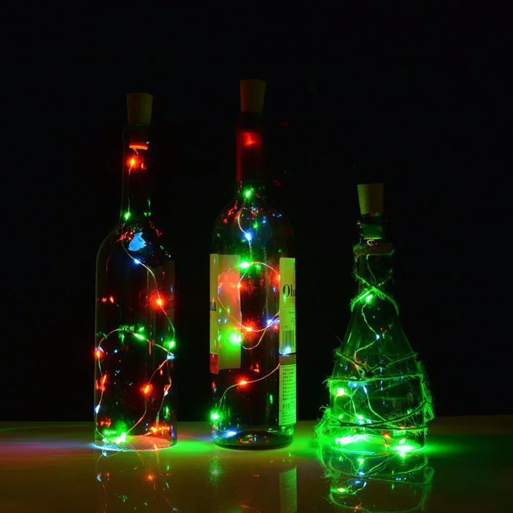 

10pcs 2m Copper Wire Led String Lights Bottle Light RGB White Led Bottle Cork Light Fairy Lights for Party Christmas Decoration