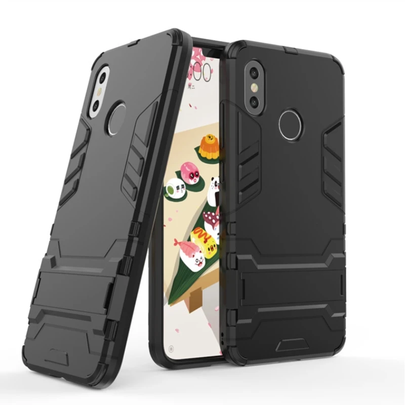 

For Xiaomi Mi 8 case Soft TPU Armor Shockproof Hybrid Stand Silicone Back Cover For Mi 8 Full Protective Rugged Coque Fundas