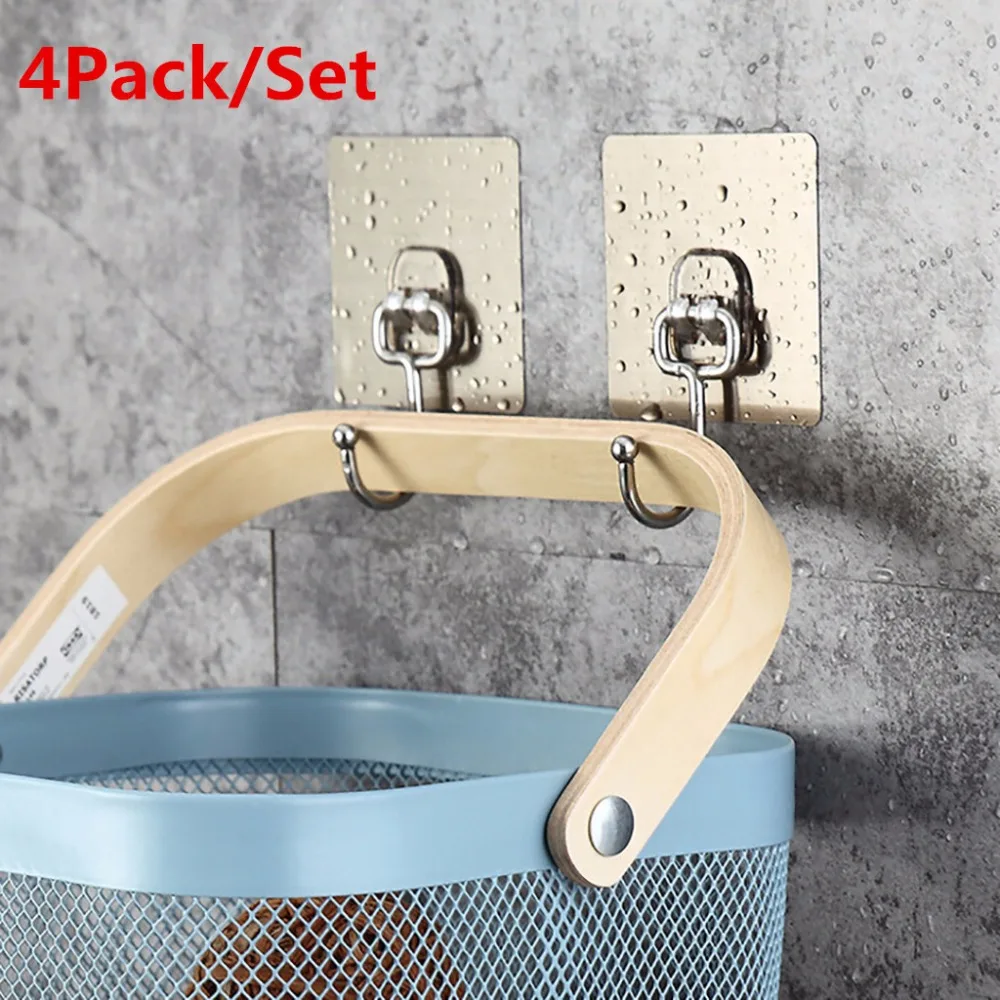 4 шт. настенных дверных крючков из нержавеющей стали крючок для склада Цветочная корзина держатель для кухня ванна стена вешалки аксессуары для дома#007