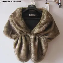 Коричневый искусственный кроличий мех женский плащ длинный свадебный Belore формальная зимняя накидка Свадебная меховая шаль