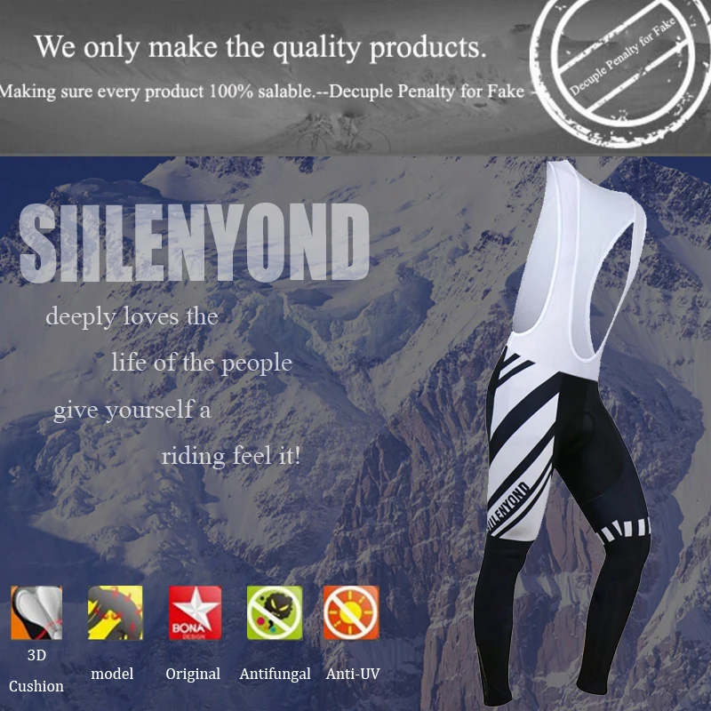 Siilenyond Велоспорт комбинезон мужчин Утепленная одежда термопокрытие для горного велосипеда велосипед штаны для велосипедистов 3D гель