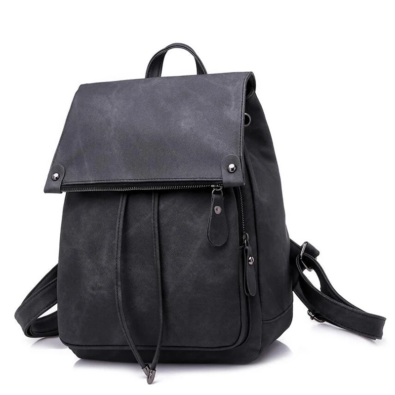

Preppy Style Backpack Women PU Leather Backpacks For Teenage Girls School Bags Shoulder Small Bookbag Leisure Bagpack Mochila