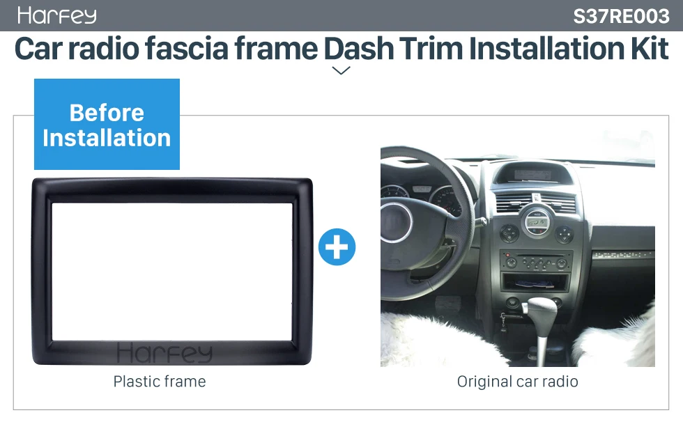 Harfey автомобильный 2Din gps Рамка Авто Радио Крышка для RENAULT MEGANE 2009 Авто Аудио фитинг адаптер стерео плеер панель ободок черный