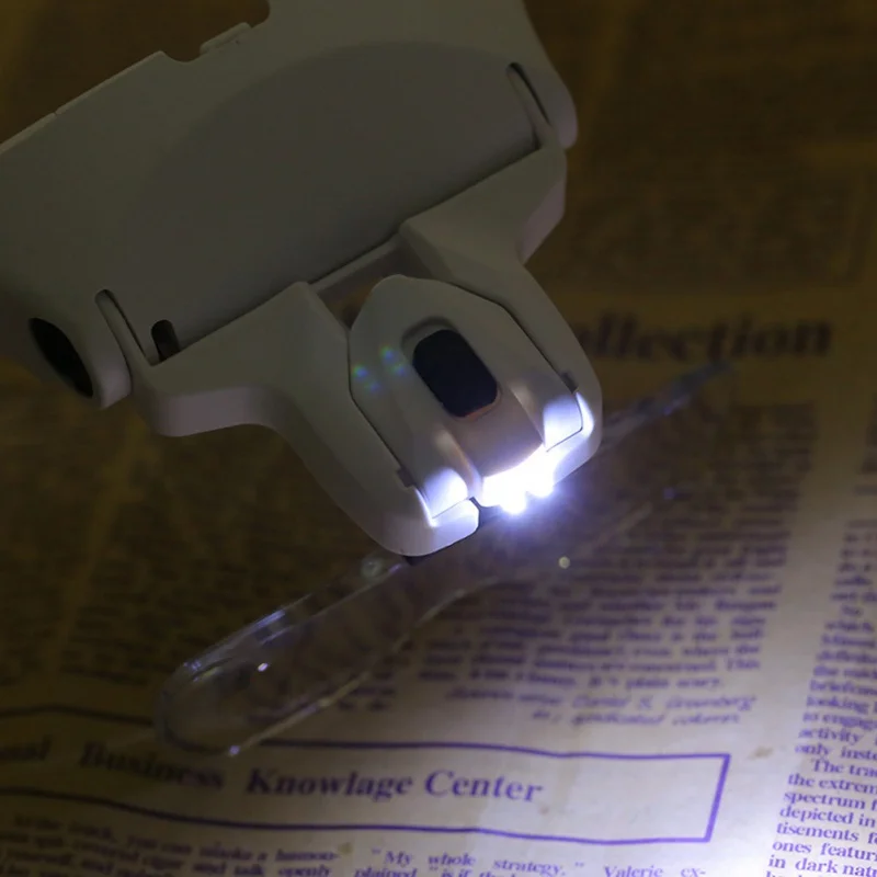 Glasses Magnifier Glass 5 Lens Loupe Eyewear Magnifier With Led Lights Lamp Headband Led Magnifying Glass For Looking Reading
