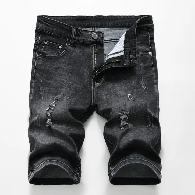 mens black denim jean shorts