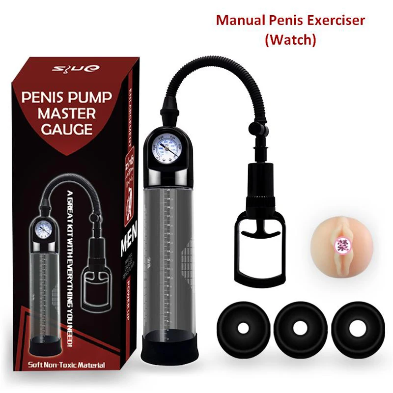 

Manual Penes Vacuum Pump With Pressure Gauge Male Extender Exerciser Waterproof Adults Peni Enlargement Machine For Men
