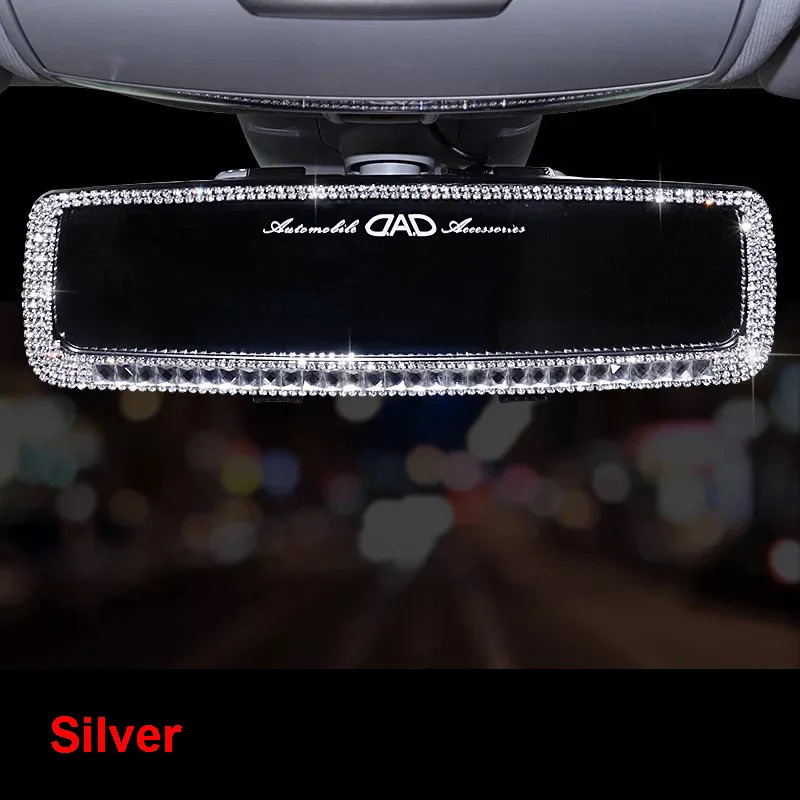 Diamond Car Rear view Mirror Rhinestones Crystal Auto Interior Rear View Decoration Car Accessories For for Girl Ladies Women