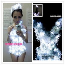 Led lighting bodysuit jumpsuit sexy costume female singer luminous stage dancer performance show party dress