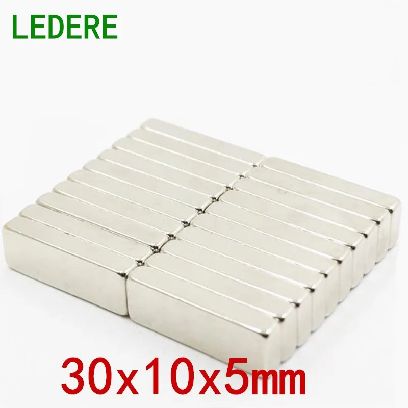 

LEDERE 5/10pcs 30mm x 10mm x 5mm Block Cuboid Fridge Magnets 30*10*5 Rare Earth Neodymium 30x10x5 N35 Art Craft Connection