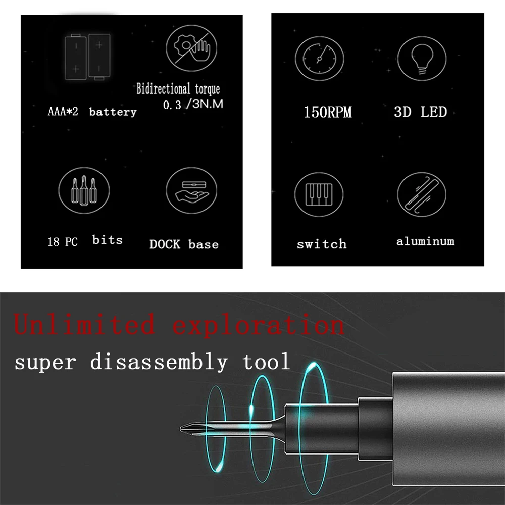 Wowstick 1F+ pro Портативный Прецизионный мини беспроводной электрический шуруповерт для iphone мобильный телефон ремонт камеры