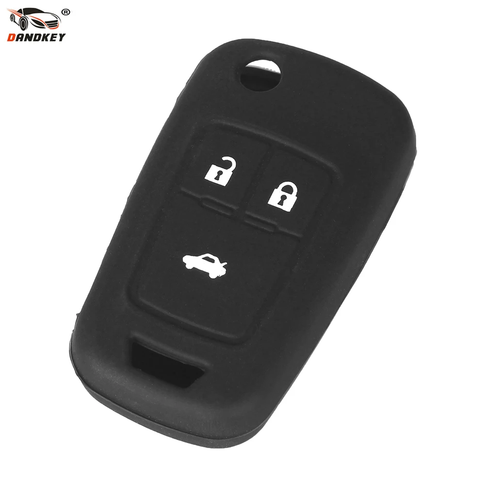

DANDKEY Silicone Car Key Cover 3 Button for Chevrolet Cruze 2009-2014 Sedan Hatchback Accessories Car Key Cover Case