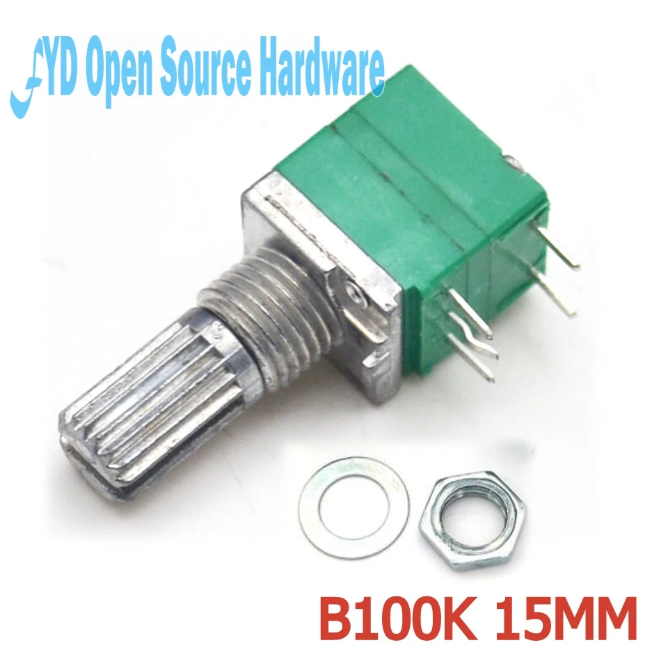 10pcs Stereo/Pa/Sealing Potentiometer 100K B100K 15mm Dual Double