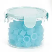 Татуировки чернила Косметика 100 шт синие чернила татуировки чашки пигменты татуировки держатель кольца контейнер постоянный макияж пигментная краска для татуажа