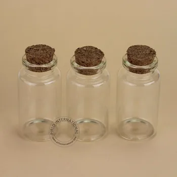 

50pcs Promotion 25ml Glass Clear Cork Bottle Empty Sample Vials,Home Decoration Wishing Vial Refillable Containers Free Shipping