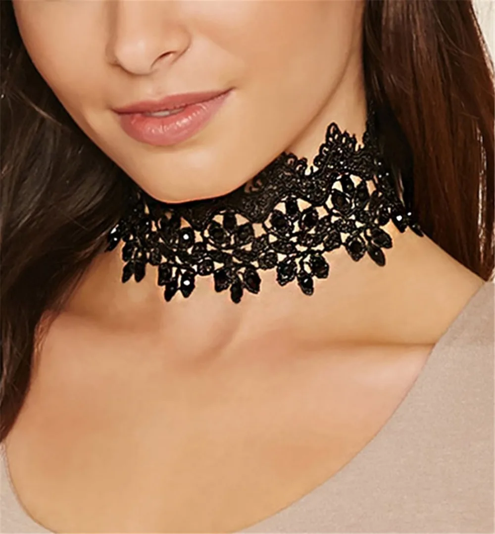 Hot Sale Black Lace Choker Necklaces Women Fashion Punk Gothic Handmade Neck Goth Boho Jewelry | Украшения и аксессуары