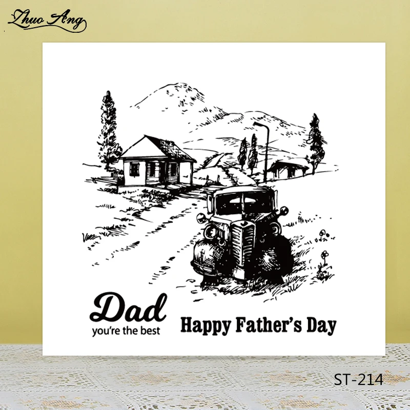 

Beautiful scenery under the mountain Clear Stamp/Seal for DIY Scrapbooking/Photo Album Decorative Card Making Clear Stamps