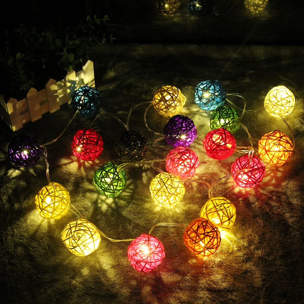 Goodland 2M Rattan Ball LED String Light Fairy Lights Holiday Light for Party Wedding Christmas Garland LED Gerlyanda Decoration Goodland 2M Rattan Ball LED String Light Fairy Lights Holiday Light for Party Wedding Christmas Garland LED Gerlyanda Decoration