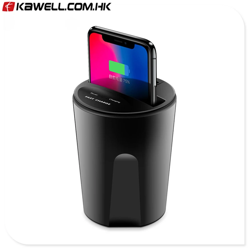 

Car Cup Wireless Charger Qi Charging Stand for iPhone 8 X 10 iPhonex USB induction Charge Holder