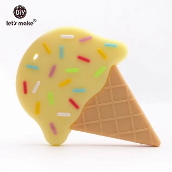 

Let's make Teething Necklace Accessories 1pc Ice Cream Silicone Teether Nursing Baby Toys BPA Free DIY Play Gym Baby Teether