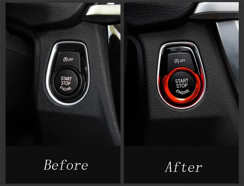Автомобильный Стайлинг ключ запуска декоративная рамка для кнопки подкладке чехлы на сиденья наклейки Накладка для BMW 1/2/3 серии F20 F21 F30 X1 F48 аксессуары