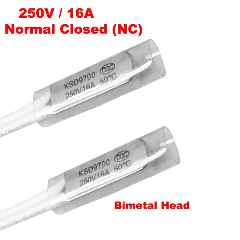 30-110℃ Degree AC 250V 16A Temperature Control Switch Capillary Thermostat NC