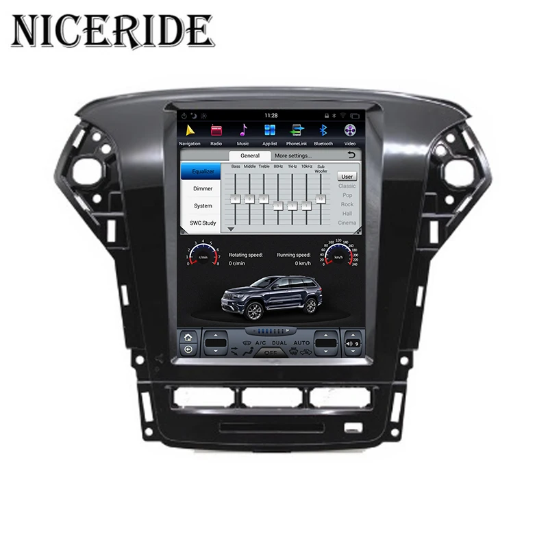 Excellent Android 7.1 GPS Navi 10.4" Vertical Screen Tesla Style Car DVD Multimedia for Ford Mondeo 2007-2012 2GB 32/64GB BT Radio wifi 3