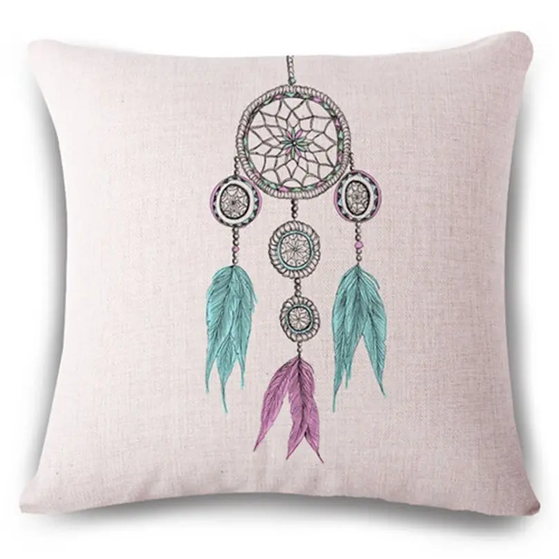 Подушки Детские Дело животных Перо Dream Catcher Наволочки Главная Декоративные Подушки Детские крышка для фестиваля индийский Стиль Подушки Детские Чехлы для мангала - Цвет: 1
