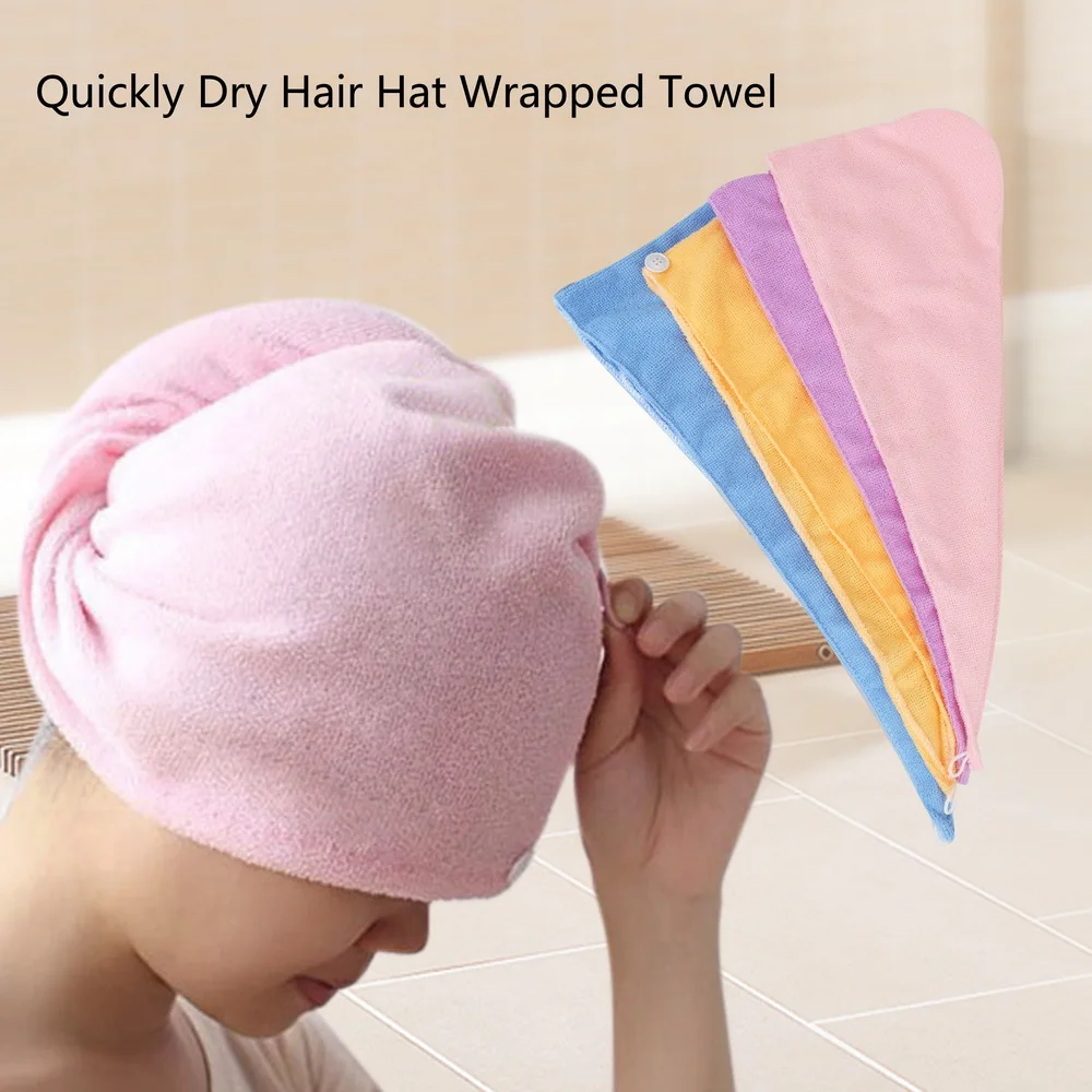

NICEYARD Quickly Dry Hair Hat Wrapped Towel Microfiber Solid Hair Turban Superfine Fiber Fabrics Bath Cap Bathroom Accessories