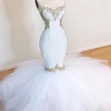 Длинное Элегантное платье для выпускного вечера es Сексуальная Русалка Милая бисерные кристаллы африканская темнокожая девушка белое платье для выпускного вечера