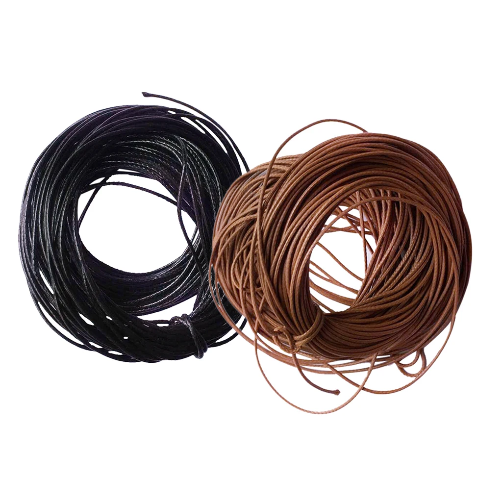 2 Pieces/set 10 Meters Waxed Nylon Cord String Jewelry Making Accessories for DIY Necklace Bracelet Beading 1mm Black Coffee