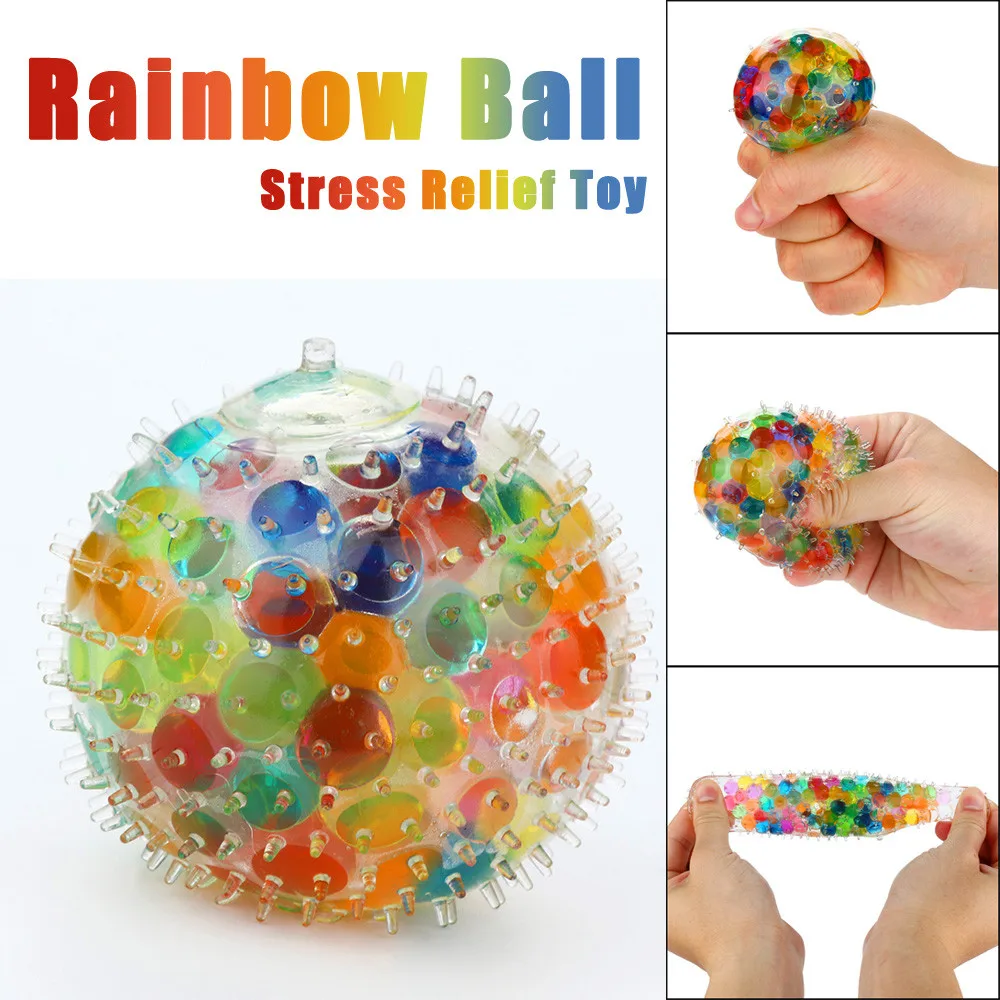 

Squishy Toys Spongy Rainbow Ball Puffer Toy Squeezable Pressure Toy Stress Relief Ball Smooshy Mushy Toy scuishies blandos