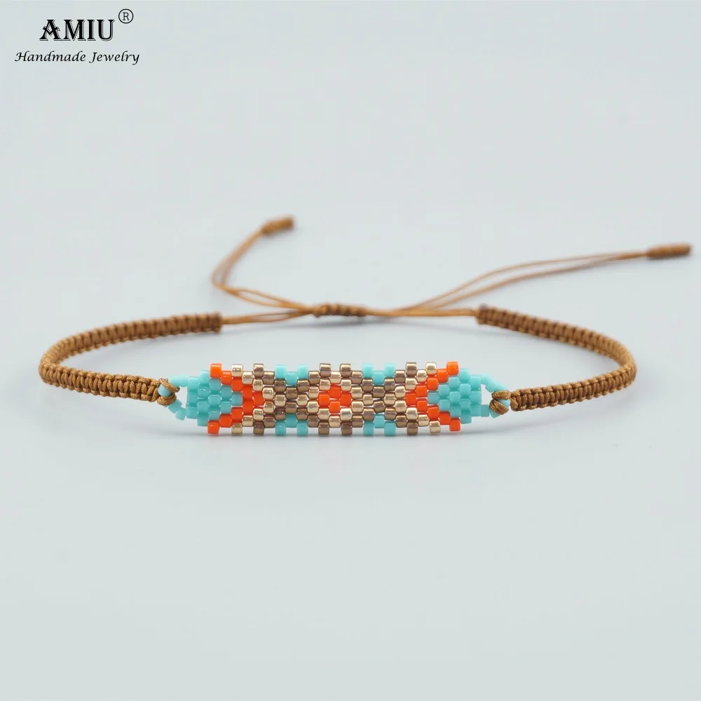 

2019 AMIU Handmade MIYUKI Bead Bracelets Popular Geometric Boho Handmade Charm Delica Bead Bracelets & Bangles For Women Men