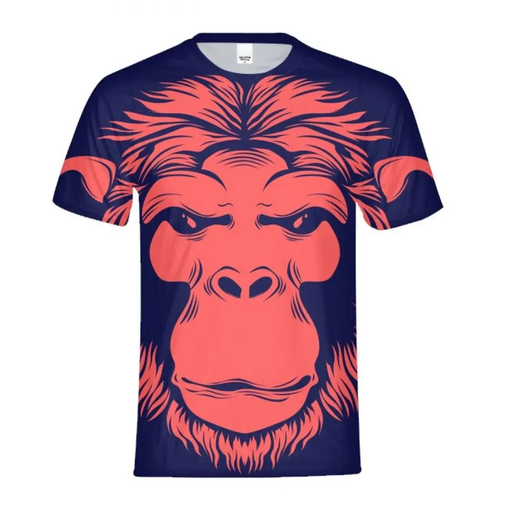 

2019 streetwear Kids Funny T-shirt Orangutan King Kong Boy Girl 3d Print Animal Monkey Short Sleeve Summer Couple Tops Tees