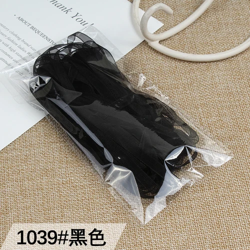 Новинка 1/4 ''(6 мм) ленты из органзы(10 м/Лот) Свадебная Упаковка для рождественских подарков ленты Ручное шитье для поделок аксессуары для одежды - Цвет: black