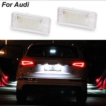 

2Pcs White 3W 18 SMD Led Number License Plate Light Led Bulb Number Plate For Audi A4 A6 C6 A3 S3 S4 B6 B7 S6 A8 S8 Rs4 Rs6 Q7