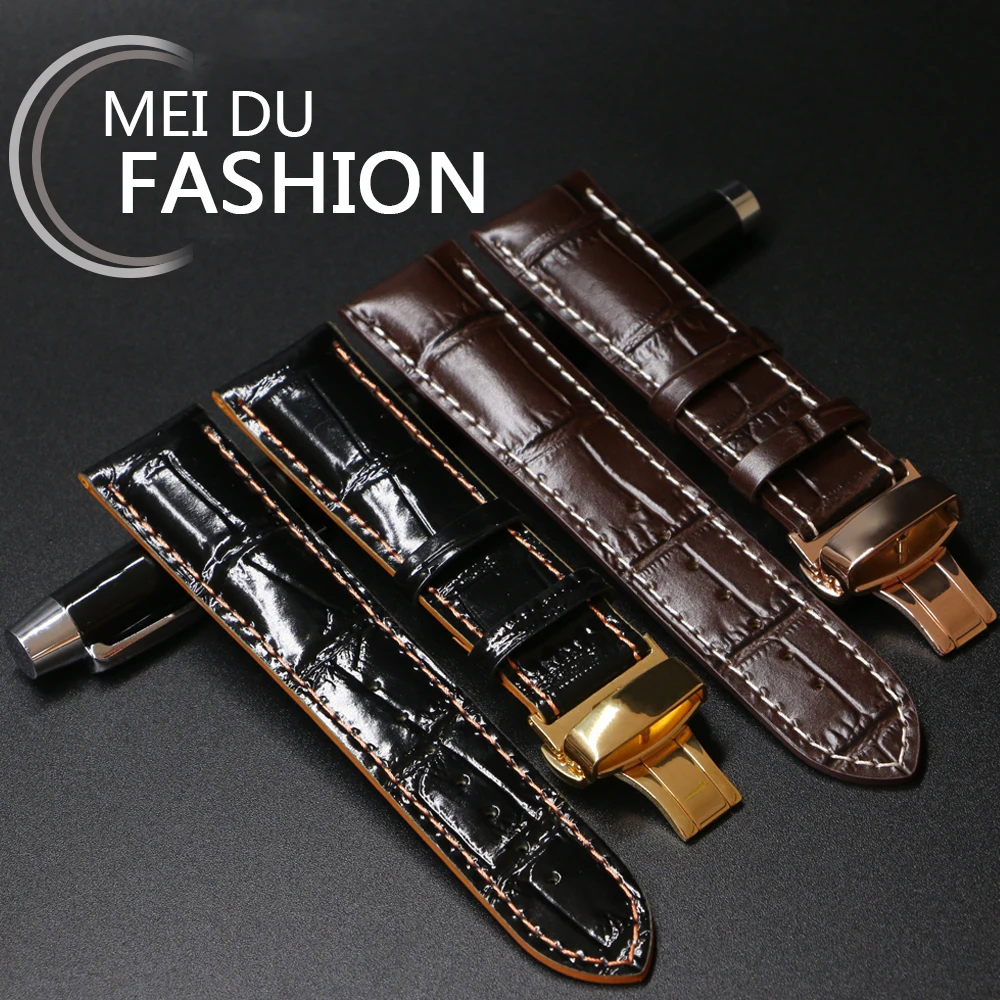 

22mm 23mm Italian Cow Leather Watch Band For MIDO M005 M8600 MULTIFORT BARONCELLI COMMANDER Strap Man Watchband Bracelet Orange