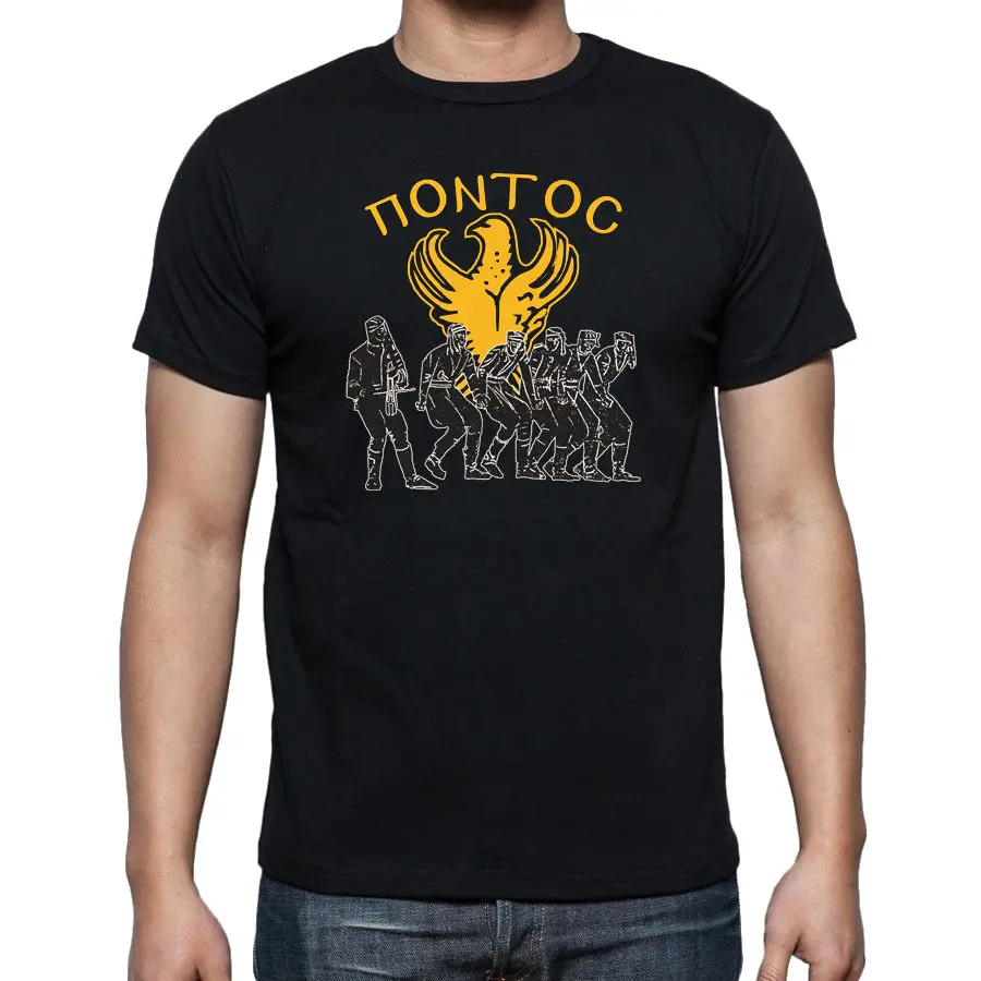 Pontos T-Shirt Greek Pontian Lyra Kemence Traditional Apsimon Genocide 4 Designs New Fashion Mens Short Sleeve T Shirt Cotton | Мужская