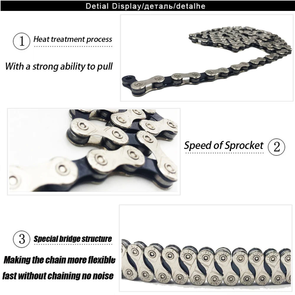 Vxm x10sl 10 سرعة دراجة mtb الطريق دراجة x10 الفولاذ المقاوم للصدأ سلسلة الدراجة ل shimano campagnolo و sram أجزاء Vxm x10sl 10 سرعة دراجة mtb الطريق دراجة x10 الفولاذ المقاوم للصدأ سلسلة الدراجة ل shimano campagnolo و sram أجزاء