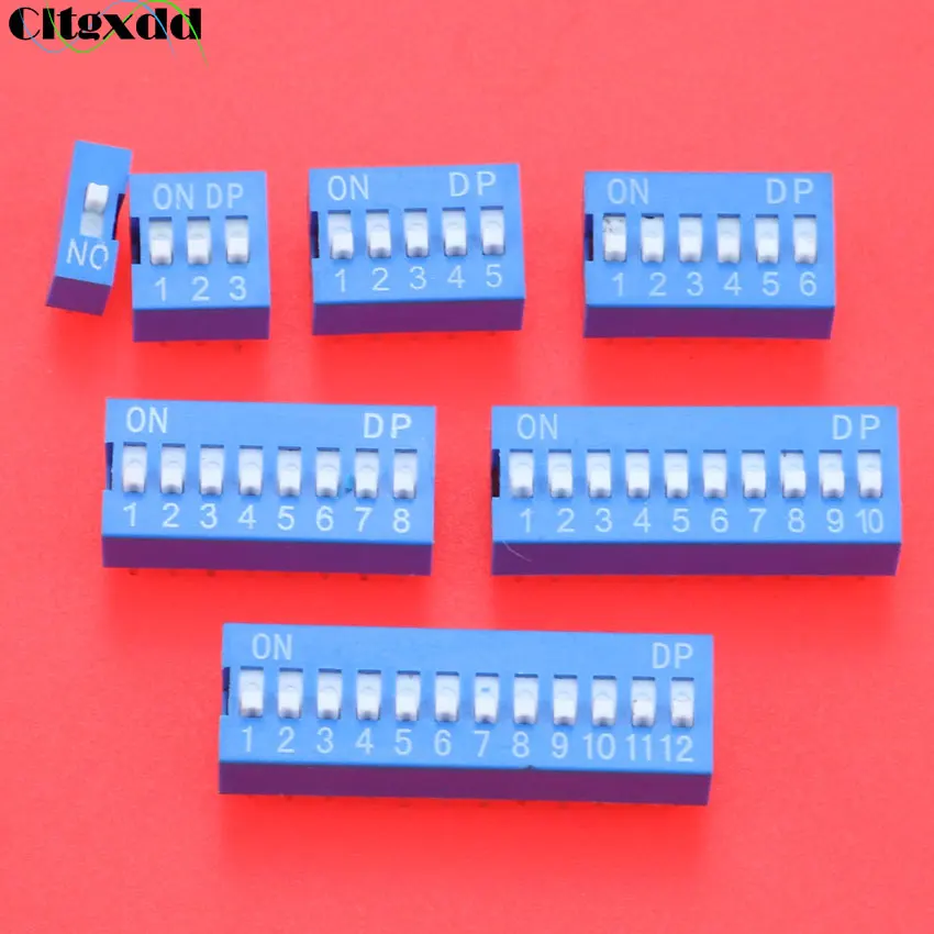 

cltgxdd Slide Type Switch Module 1 3 5 6 8 10 12 PIN 2.54mm Position Way DIP Pitch Toggle Switch Blue Snap Switch Dial Switch