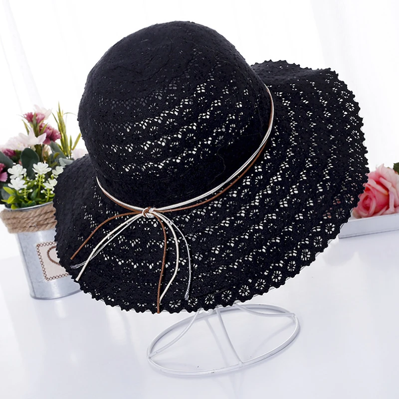 2017 Летняя мода складной хлопка пляжные лук ВС шляпы для Для женщин Мода Дизайн