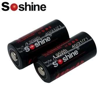 

2pcs Soshine RCR123 16340 Battery 650mAh 3.0V Rechargeable Lithium Li-ion Battery