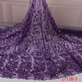 

2019 Embroidered Tulle Lace For Wedding Dresses Mesh Bridal African Evening Fabrics Sample Lace QF2712B-5