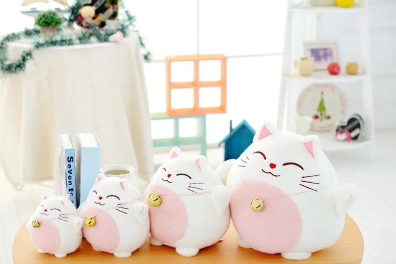 1pc 18cm Kawaii Fortune Cat Plush Toys Stuffed Lucky Cat Panda With Bamboo Bag Plush Animals Doll Toys Car Decoration Gifts